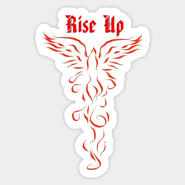 Phoenix Rising - Rise Up Sticker by m2inspiration